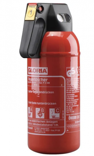 Gloria P2GM – Dauerdruck Feuerlöscher (ABC) mit Kfz.-Halter; frostsicher; EN3; 4LE; 2kg